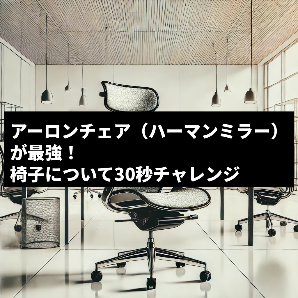 アーロンチェア（ハーマンミラー） が最強！ 椅子について30秒チャレンジ